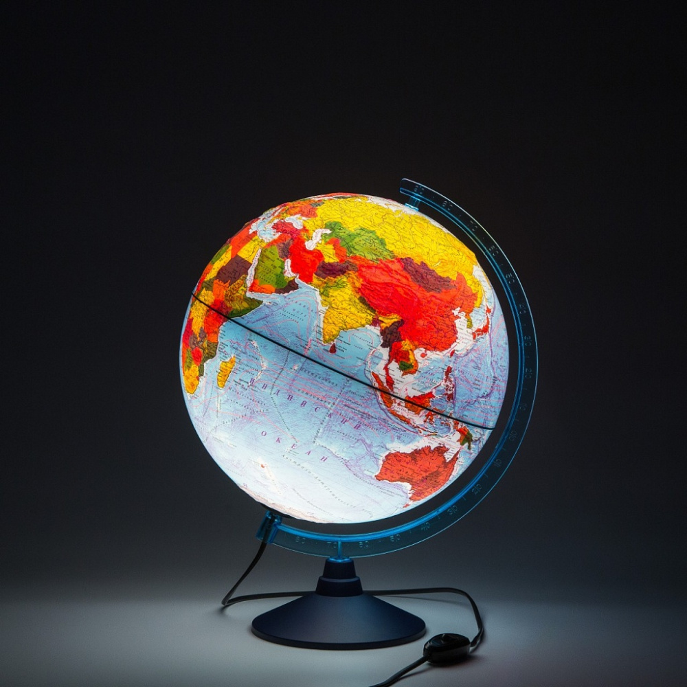 Интерактивный глобус GLOBEN физико-политический рельефный с подсветкой 250 мм с очками VR