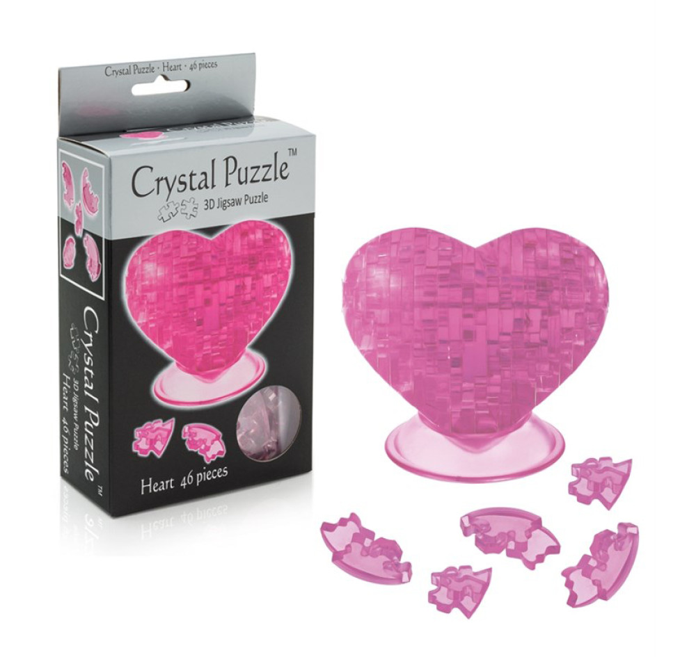 3D головоломка. Сердце розовое (Crystal Puzzle)