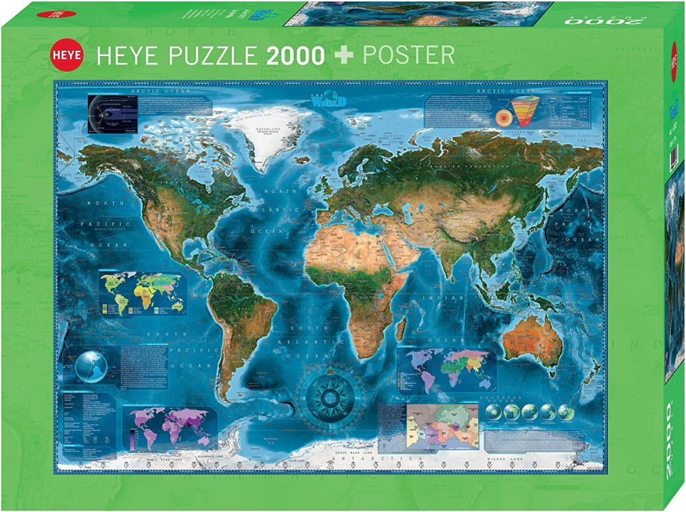 Пазл. Спутниковая карта Земли, 2000 эл. (Heye)