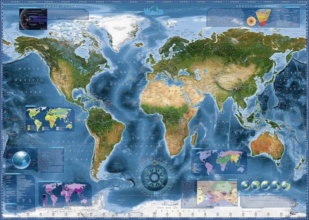 Пазл. Спутниковая карта Земли, 2000 эл. (Heye) - фото2