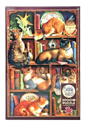 Пазл. Кошки на книжных полках, 2000 эл. (Cobble Hill) - фото