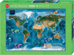 Пазл. Спутниковая карта Земли, 2000 эл. (Heye) - фото