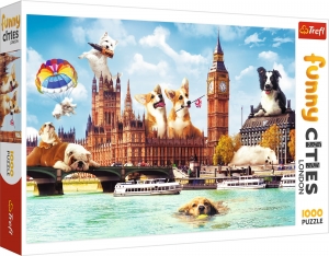 Пазл. Funny Cities. Собаки в Лондоне, 1000 эл. (Trefl) - фото