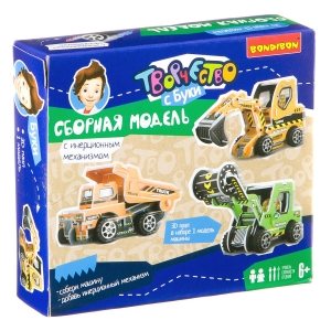Сборная 3D модель. Грузовик с инерционным механизмом (Bondibon)