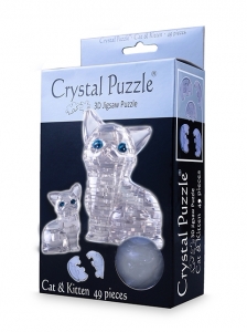 3D головоломка. Кошка серебристая (Crystal Puzzle) - фото
