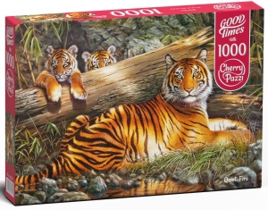 Пазл. Тигры, мирный отдых, 1000 эл. (Cherry Pazzi)